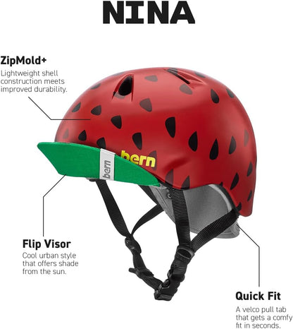 Bern Unlimited Nina Lightweight Cycling Helmet with Flip Visor for Girl and Boy (Like New, Damaged Retail Box)