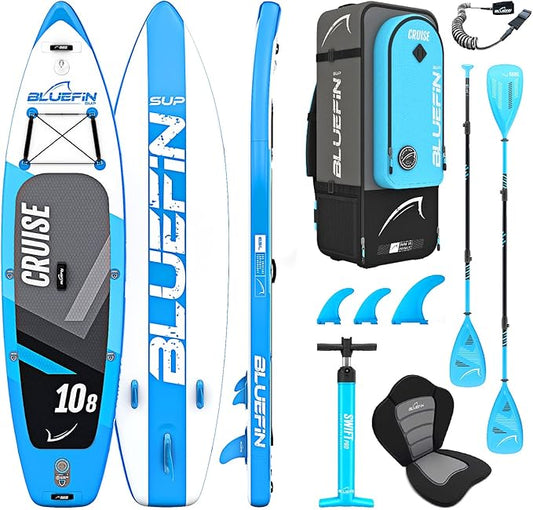 Bluefin Cruise SUP Stand Up Paddle Board w/ Paddle & Accessory Kit - 10'8", Blue (Used)