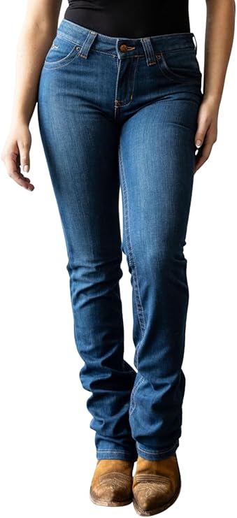 Kimes Ranch Women's Betty 17 Western Modest Bootcut Jean, Mid Rise Straight Fit (Like New)