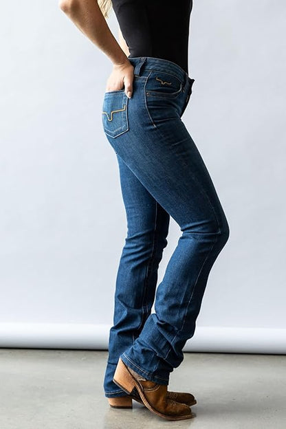 Kimes Ranch Women's Betty 17 Western Modest Bootcut Jean, Mid Rise Straight Fit (Like New)