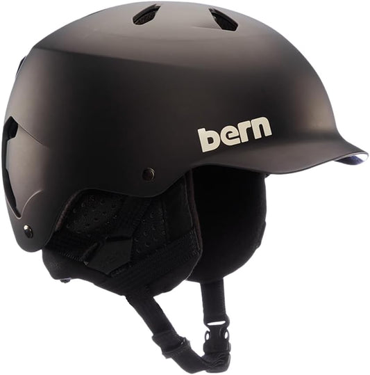 Bern Watts Classic Helmet for Men & Women, Matte Black with Black Liner - Small (Like New)