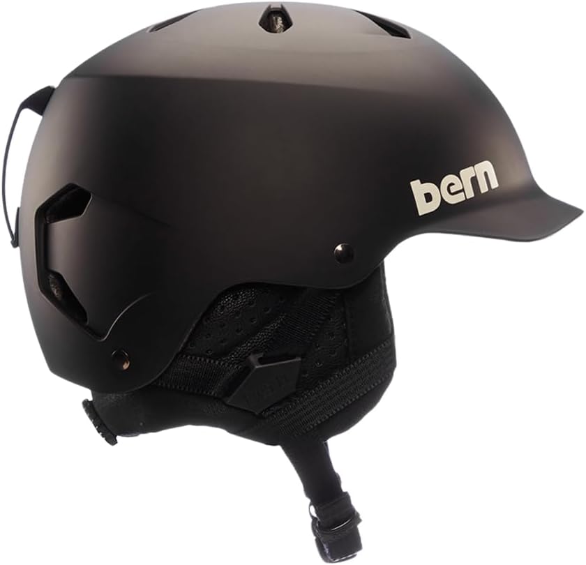 Bern Watts Classic Helmet for Men & Women, Matte Black with Black Liner - Small (Like New)