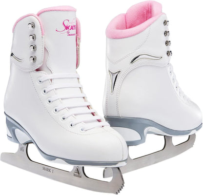 Jackson Ultima SoftSkate Womens/Girls Figure Skate, Size 1 Misses - White/Fleece (Like New, Damaged Retail Box)