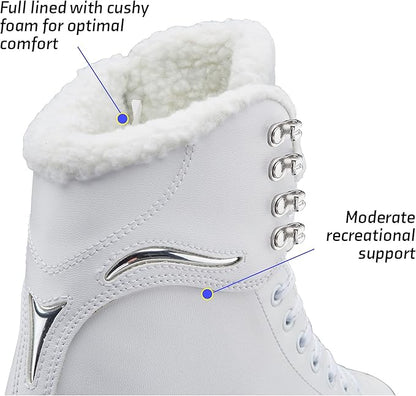 Jackson Ultima SoftSkate Womens/Girls Figure Skate, Size 9 Women's, White/Fleece (New)