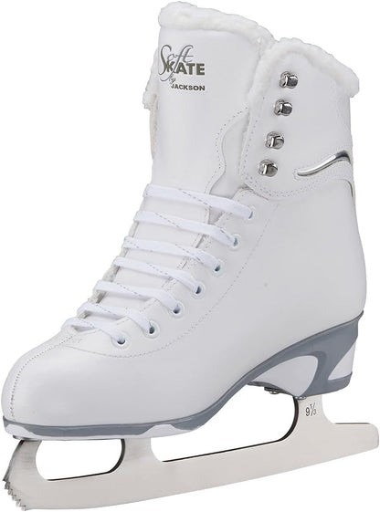Jackson Ultima SoftSkate Womens/Girls Figure Skate, Size 1 Misses - White/Fleece (Like New, Damaged Retail Box)