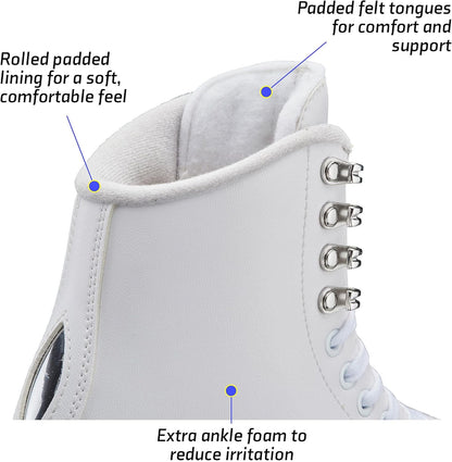 Jackson Ultima Finesse Women's/Girls Figure Ice Skates - White, Adult Size 7 (Like New)