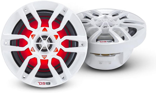 DS18 Hydro NXL-6 High End Coaxial Speaker Pair 2-Way Marine Speaker, 6.5" -White (Like New)