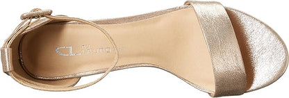 CL by Chinese Laundry Women's Jody Heeled Sandal, Size 6.5, Light Gold Starstone (Like New)
