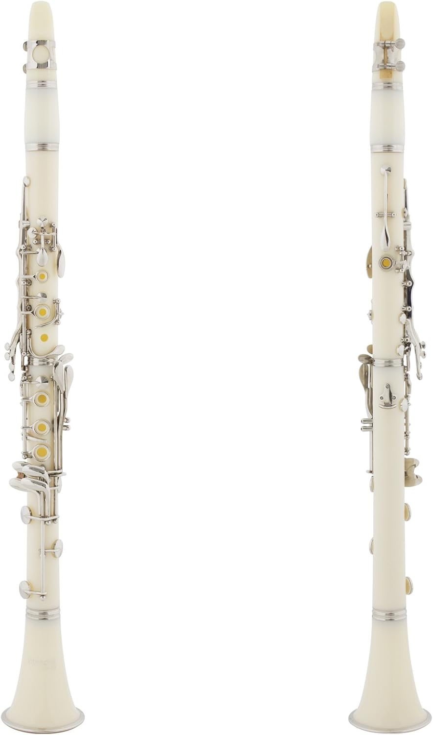 Mendini MCT-2W+SD+PB ABS B Flat Clarinet with 2 Barrels, Case & Stand - White (Like New)