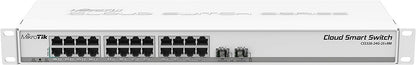 Mikrotik CSS326-24G-2S+RM 24 Port Gigabit Ethernet Switch w/Two SFP+ Port, White (Like New)