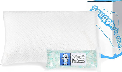 Snuggle-Pedic Adjustable GreenGold Certified Memory Foam Pillows, King - White (Like New)