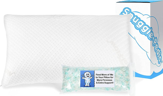 Snuggle-Pedic Adjustable GreenGold Certified Memory Foam Pillows, King - White (Like New)