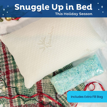 Snuggle-Pedic Adjustable GreenGold Certified Memory Foam Pillows, King - White (Like New)