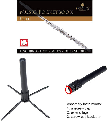 ?Mendini MFE+SD+PB Closed Hole C 16-Key Flute w/Case, Stand & Lesson Book, Blue (Used)