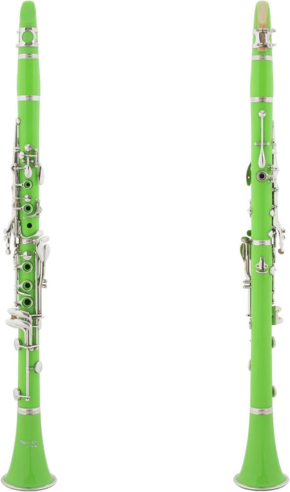 Mendini by Cecilio B Flat Clarinet with 2 Barrels, 10 Reeds, Stand & Pocketbook (Used)