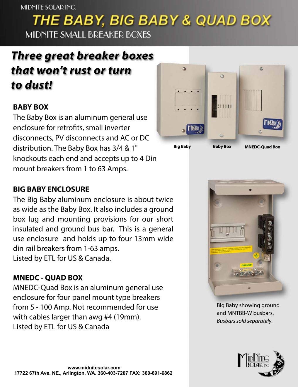 MidNite Solar Battery Enclosure Locking Box Stackable for Expansion, 4 Circuits (Used)