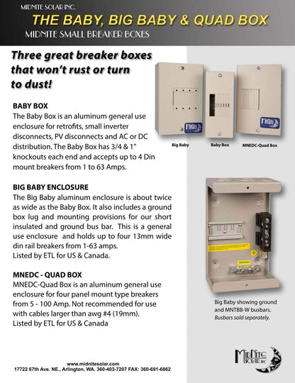 MidNite Solar Battery Enclosure Locking Box Stackable for Expansion, 4 Circuits (Used)
