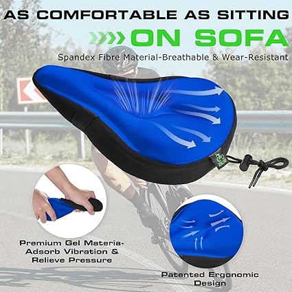 Zacro Water-resistant Gel Padded Bike Seat Cushion for Mountain/Road Bikes (Like New)