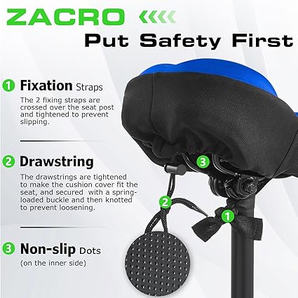 Zacro Water-resistant Gel Padded Bike Seat Cushion for Mountain/Road Bikes (Like New)