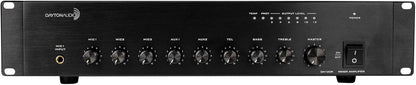 Dayton Audio DA120R 120W 2U Rack Mount PA Mixer-Amplifier, 70V/100V/4 Ohm, Black (Used)
