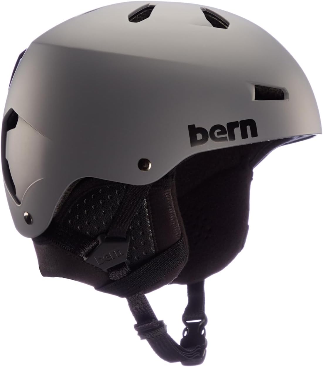 BERN Macon Classic Durable Snowboard Helmet for Men & Women, Matte Grey - Medium (Used, No Retail Box)