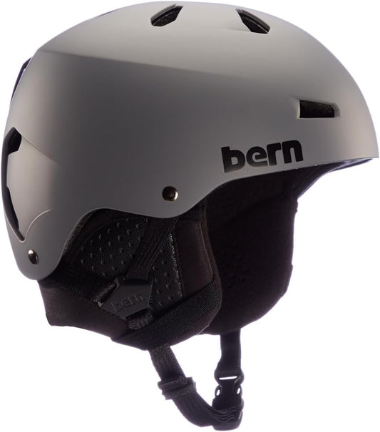BERN Macon Classic Durable Snowboard Helmet for Men & Women, Matte Grey - Medium (Used, No Retail Box)