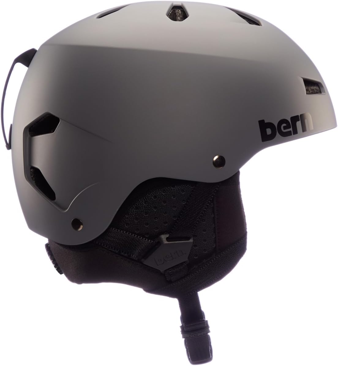 BERN Macon Classic Durable Snowboard Helmet for Men & Women, Matte Grey - Medium (Used, No Retail Box)