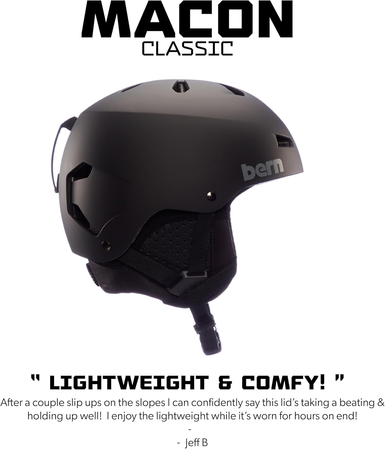 BERN Macon Classic Durable Snowboard Helmet for Men & Women, Matte Grey - Medium (Used, No Retail Box)