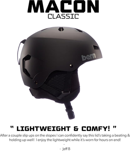 BERN Macon Classic Durable Snowboard Helmet for Men & Women, Matte Grey - Medium (Used, No Retail Box)
