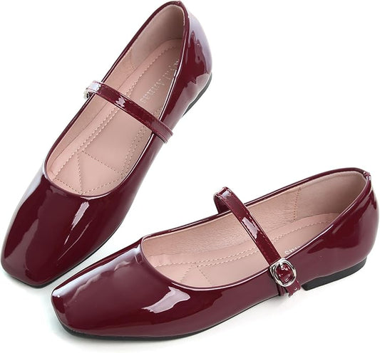 Dear Time Women's Vintage Ballet Flat Mary Jane Casual Walking Shoe, Rubber Sole (Like New, No Retail Box)