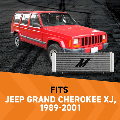 Mishimoto MMRAD-XJ-89 Aluminum Silver Radiator For 1989-2001 Jeep Cherokee XJ (Like New)
