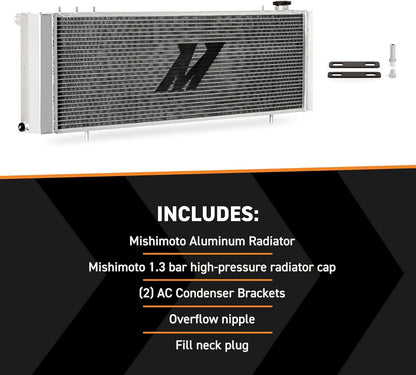 Mishimoto MMRAD-XJ-89 Aluminum Silver Radiator For 1989-2001 Jeep Cherokee XJ (Like New)