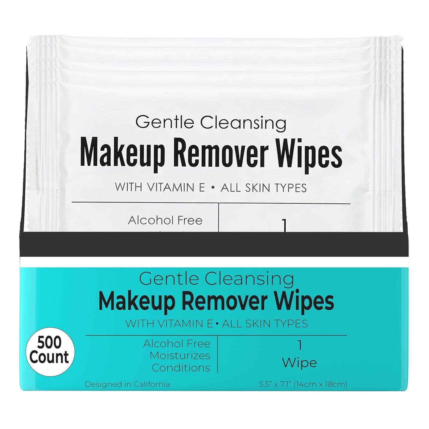 World Amenities Alcohol-Free Makeup Remover Wipes with Vitamin E, 500 Count (Like New)