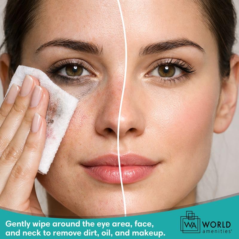 World Amenities Alcohol-Free Makeup Remover Wipes with Vitamin E, 500 Count (Like New)