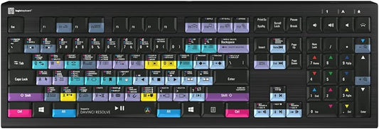 LogicKeyboard Astra Blackmagic DaVinci Resolve 14 Beta Backlit keys PC Keyboard (Like New)