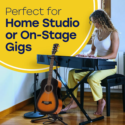Hola! Music Height Adjustable/Collapsible Guitar Stand w/Padded Neck/Yoke, Black (Used)