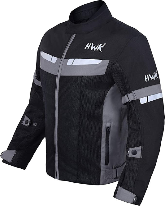 HWK Mesh Motorcycle Jacket Riding Air Motorbike Biker CE Armored Breathable- (Like New)