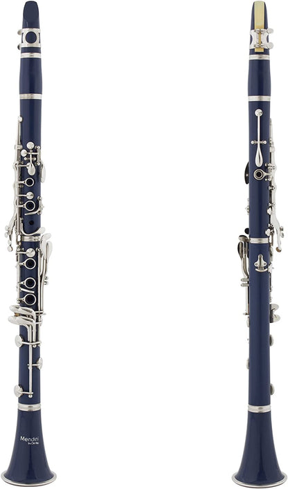 Mendini by Cecilio B Flat Beginner Clarinet w/2 Barrels - Wind & Woodwind, Blue (Used)