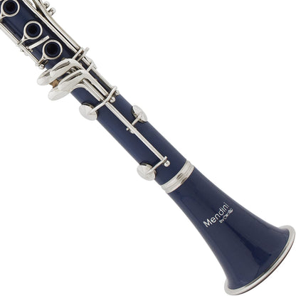 Mendini by Cecilio B Flat Beginner Clarinet w/2 Barrels - Wind & Woodwind, Blue (Used)