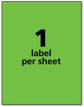 Avery Neon Shipping Label, Laser, 8 1/2 x 11, Neon Green, 100 Pack (Like New)