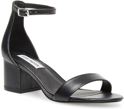 Steve Madden Irenee Sandal for Women's, Synthetic Sole, Black Leather, Size 6 US (Used)