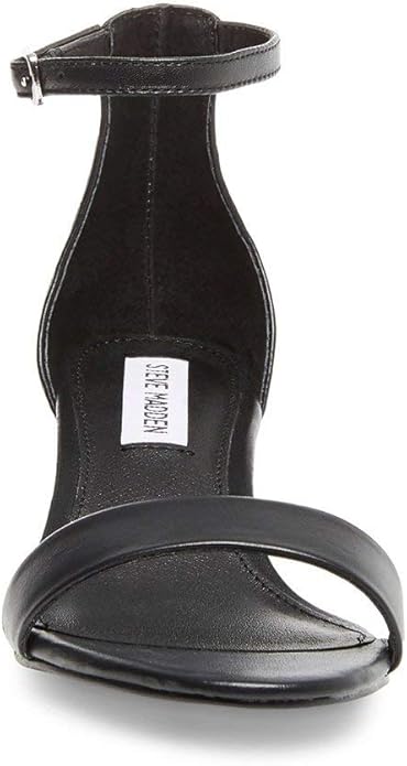 Steve Madden Irenee Sandal for Women's, Synthetic Sole, Black Leather, Size 6 US (Used)