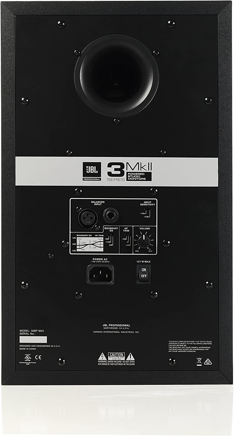 JBL Professional 308PMKII Next Generation 2-Way Powered Studio Monitor,8",Black- (Used)
