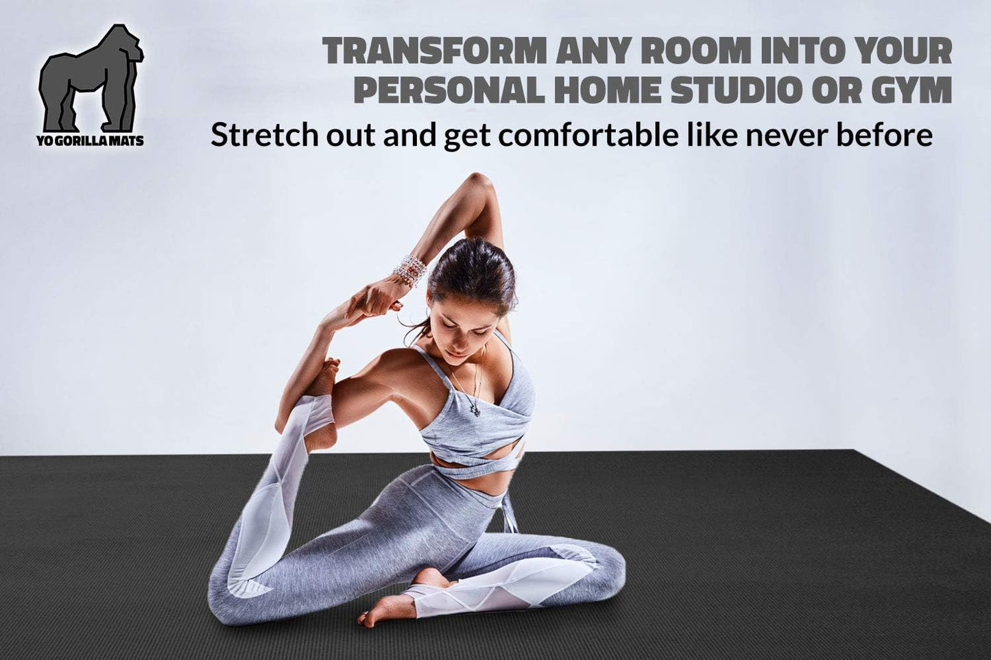 Gorilla Mats Premium Non-Slip Large Exercise & Yoga Mat, 7' x 5' x 8mm - Blue (Used)