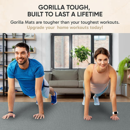 Gorilla Mats Premium Large Exercise & Yoga Mat – 8' x 4' x 1/4" - Gray (Like New)