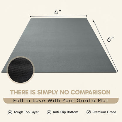 Gorilla Mats Premium Large Exercise & Yoga Mat – 8' x 4' x 1/4" - Gray (Like New)