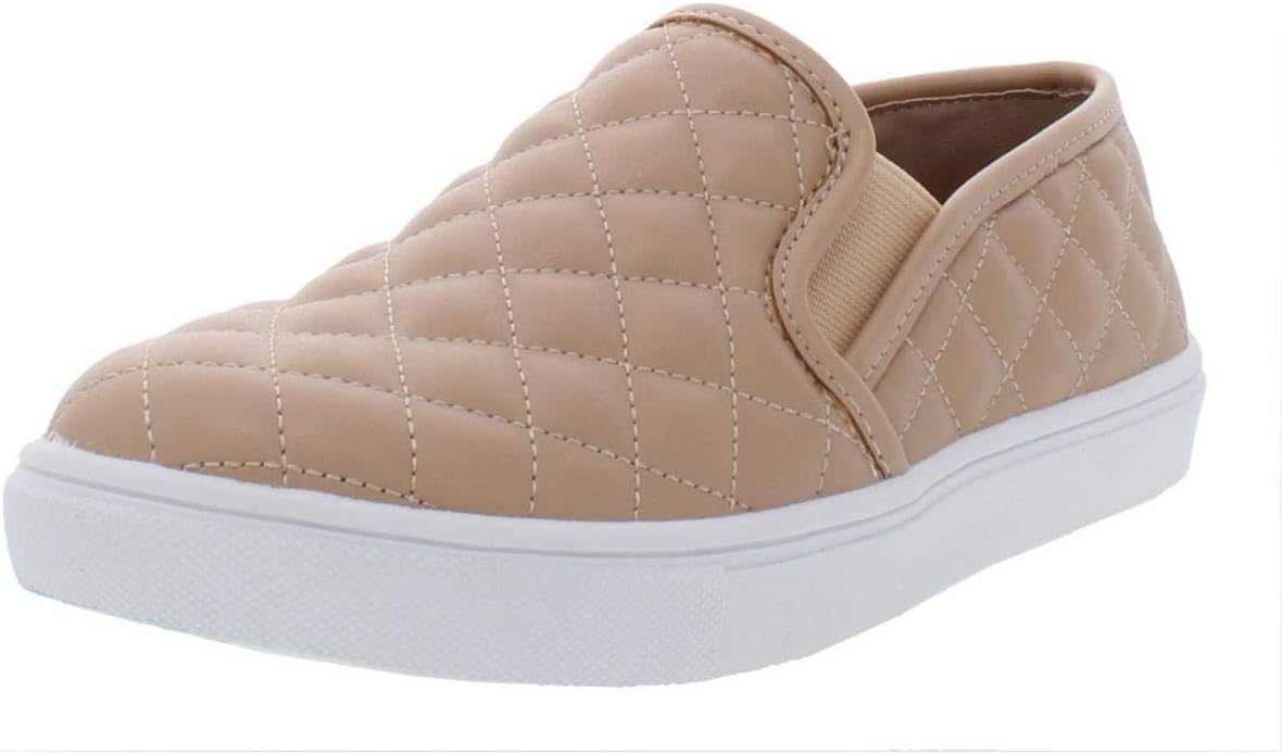 Steve Madden Women Ecentrcq Slip-On Sneaker, Leather Upper with Rubber Outsole (Used)