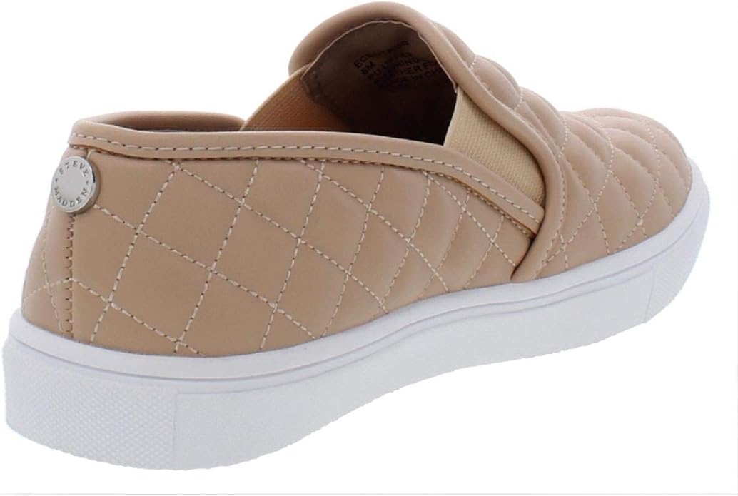 Steve Madden Women Ecentrcq Slip-On Sneaker, Leather Upper with Rubber Outsole (Used)