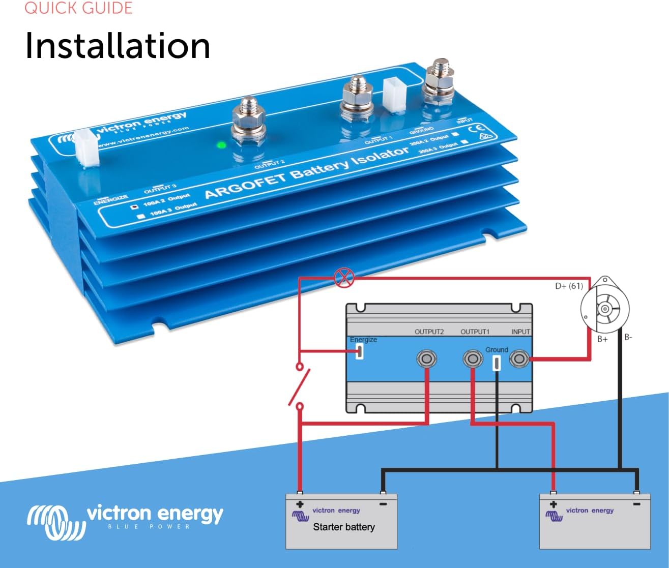 Victron Energy ARG100201020 Argofet Battery Chargers, 100 Amps, 24 Volts - Blue (Used)