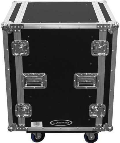Odyssey 14U Heavy-Duty Shock Mount Rack Flight Case with Wheels, 14-Compartments (Like New)
